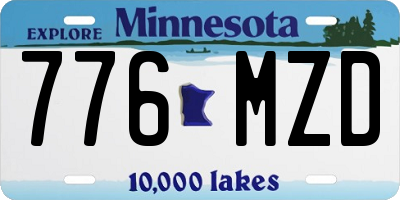MN license plate 776MZD