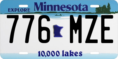 MN license plate 776MZE