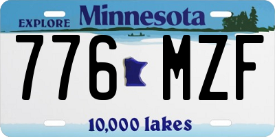 MN license plate 776MZF
