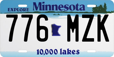 MN license plate 776MZK