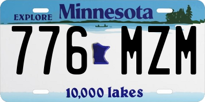 MN license plate 776MZM