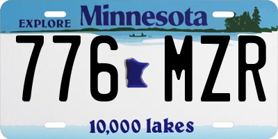 MN license plate 776MZR