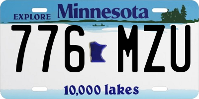 MN license plate 776MZU