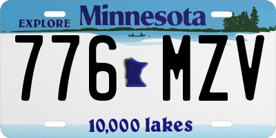 MN license plate 776MZV