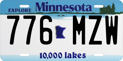 MN license plate 776MZW