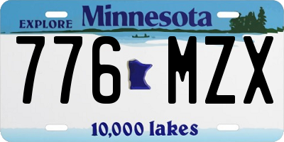 MN license plate 776MZX