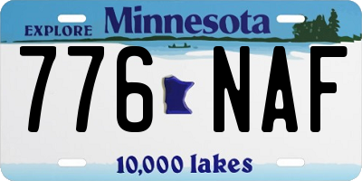 MN license plate 776NAF