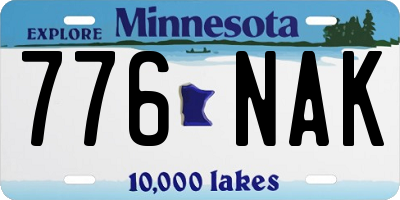 MN license plate 776NAK