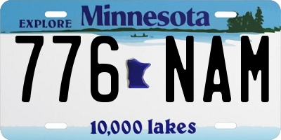 MN license plate 776NAM