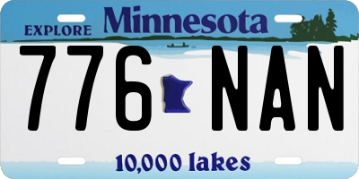 MN license plate 776NAN