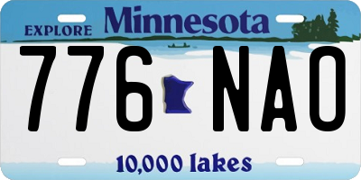 MN license plate 776NAO