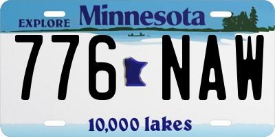 MN license plate 776NAW