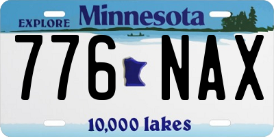 MN license plate 776NAX