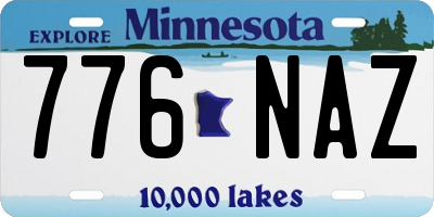 MN license plate 776NAZ