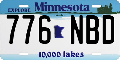 MN license plate 776NBD
