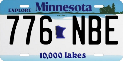 MN license plate 776NBE