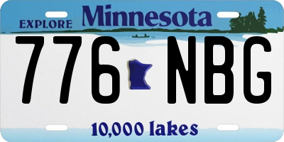 MN license plate 776NBG