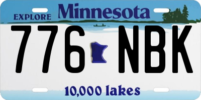 MN license plate 776NBK