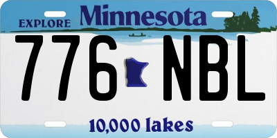 MN license plate 776NBL