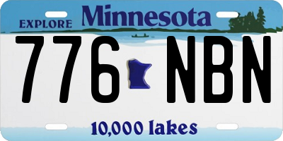 MN license plate 776NBN