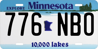 MN license plate 776NBO