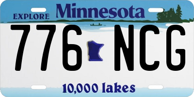MN license plate 776NCG