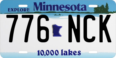 MN license plate 776NCK