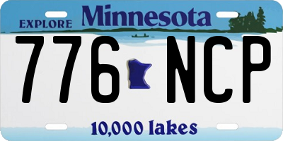 MN license plate 776NCP