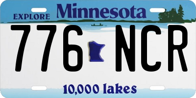 MN license plate 776NCR