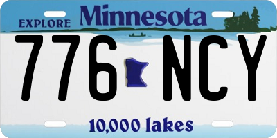 MN license plate 776NCY