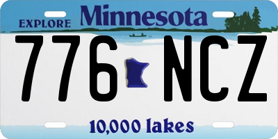 MN license plate 776NCZ
