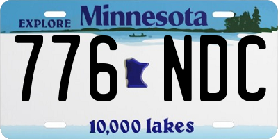 MN license plate 776NDC