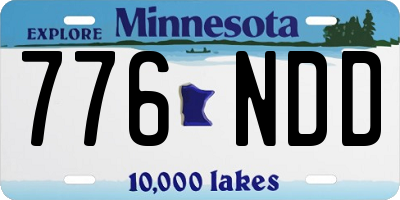 MN license plate 776NDD