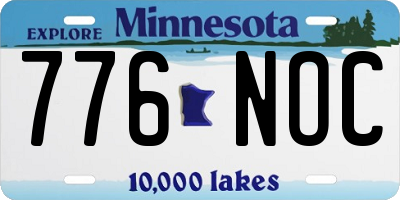 MN license plate 776NOC