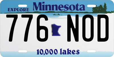 MN license plate 776NOD