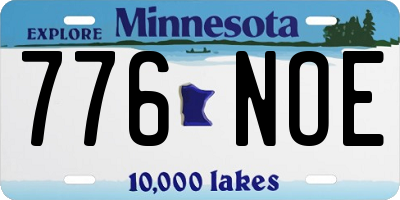 MN license plate 776NOE
