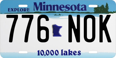 MN license plate 776NOK