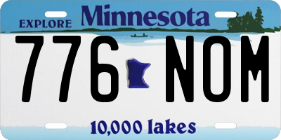 MN license plate 776NOM
