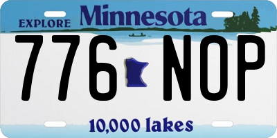 MN license plate 776NOP