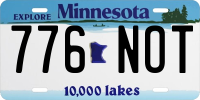MN license plate 776NOT