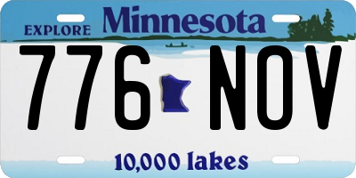 MN license plate 776NOV