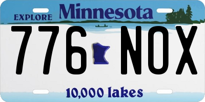 MN license plate 776NOX