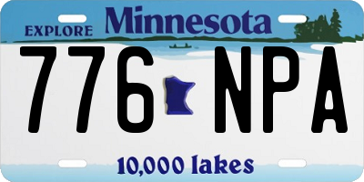 MN license plate 776NPA