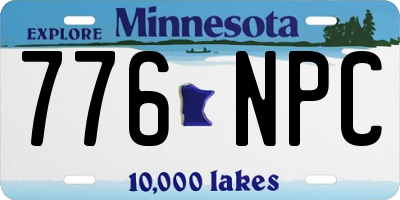 MN license plate 776NPC