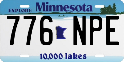 MN license plate 776NPE