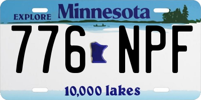 MN license plate 776NPF