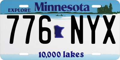 MN license plate 776NYX