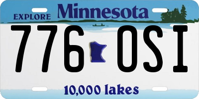 MN license plate 776OSI