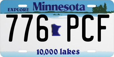 MN license plate 776PCF