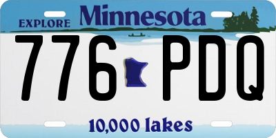 MN license plate 776PDQ